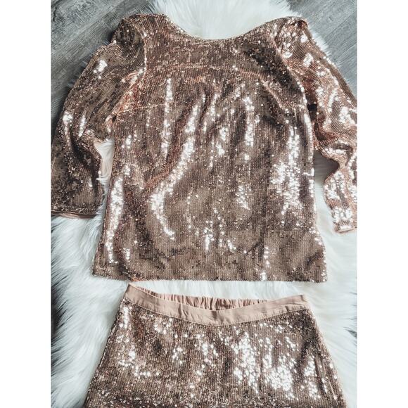 NWT Anthropologie Sequined Shimmer Shorts & Top Set - Size 4 - Picture 10 of 12